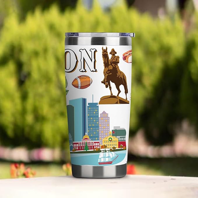 City Tumbler for City Lover,20oz Double Wall Vacuum Insulated Stainless Steel Coffee Cups (Boston)
