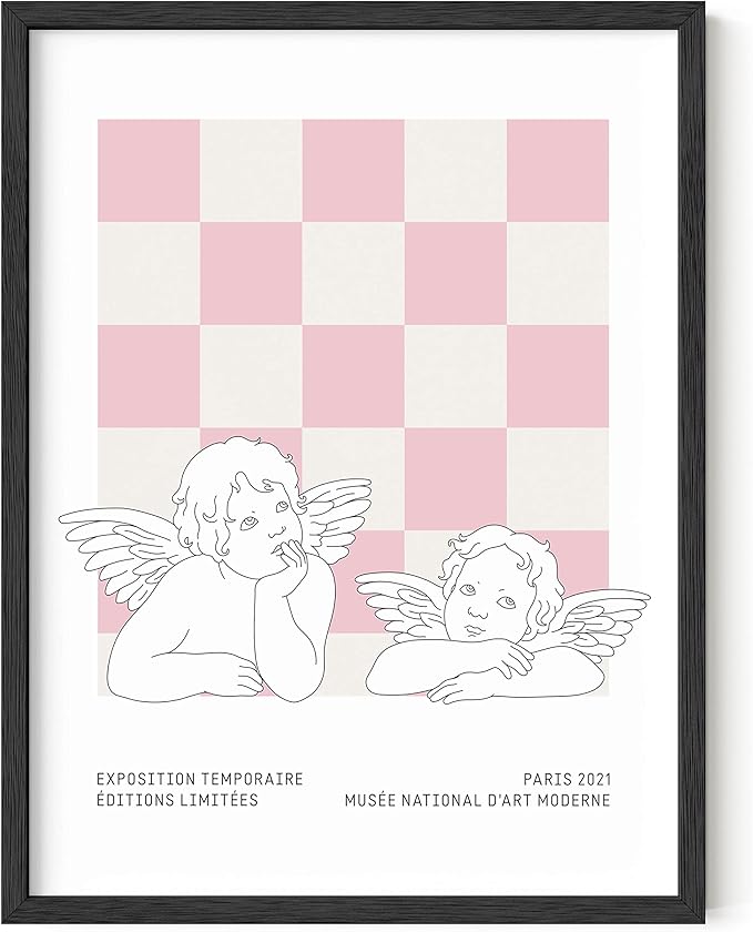 HAUS AND HUES Pink Wall Art, Danish Pastel Posters, Aesthetic Room Decor, Cool Trendy Prints (Unframed, 12x16)