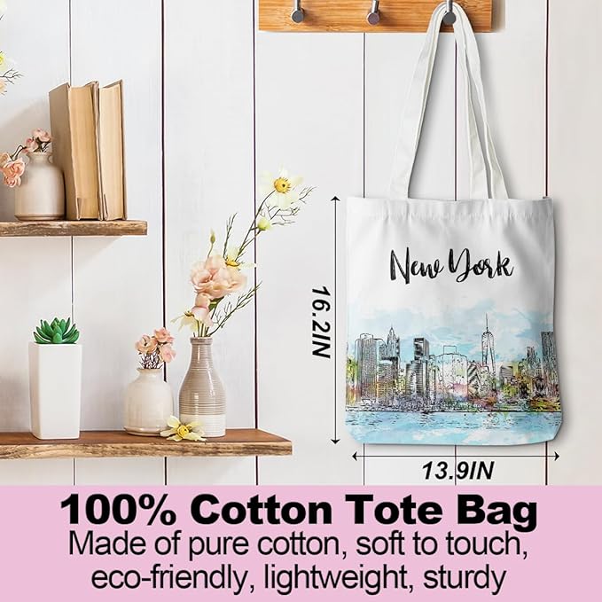 Jeilink New York Souvenirs and Gifts Beach Weekender Tote Travel Reusable Grocery Bags Girls Trip