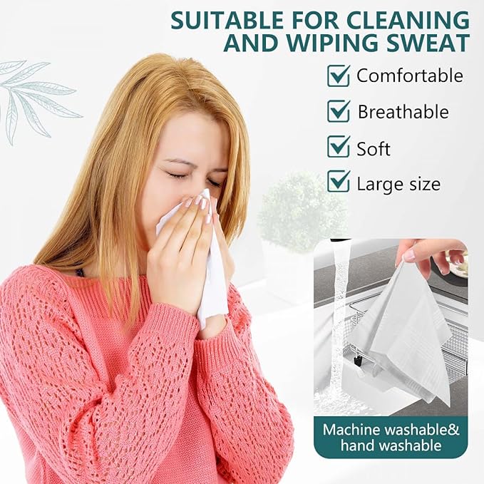 SenseYo Men's Handkerchiefs, 100 Soft Cotton White Handkerchiefs for Men
