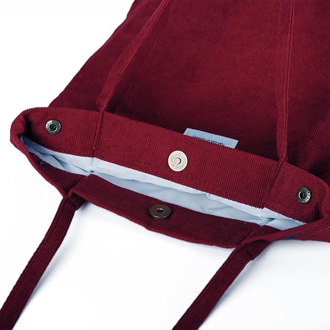 Corduroy Tote Bag Cute Tote Bags for Women Shoulder Bag with Inner Pocket for Work Beach Travel and Shopping Grocery