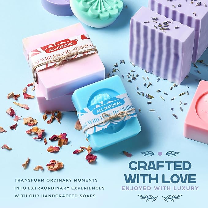 Soap Making Kit with Melt & Pour Base, Cutting Box, Molds, Fragrances - for Adults & Kids by Prime Creations.