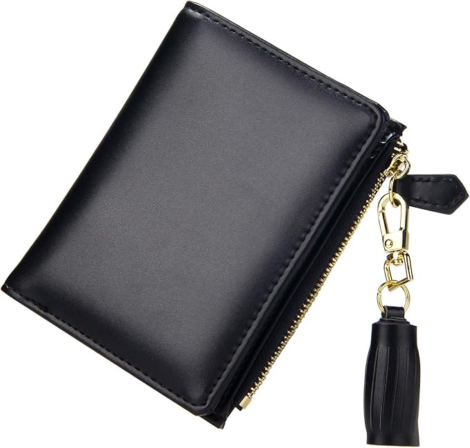 GEEAD Small Wallets for Women Bifold Slim Coin Purse Zipper ID Card Holder