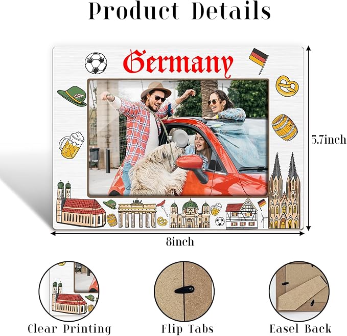 Germany Travel Picture Frames, Germany Souvenirs, Tabletop Photo Frame for Honeymoon Vacation, Wedding, Family Vacations, Engagement, Home Office Living Room Table Decorative Supplies-32