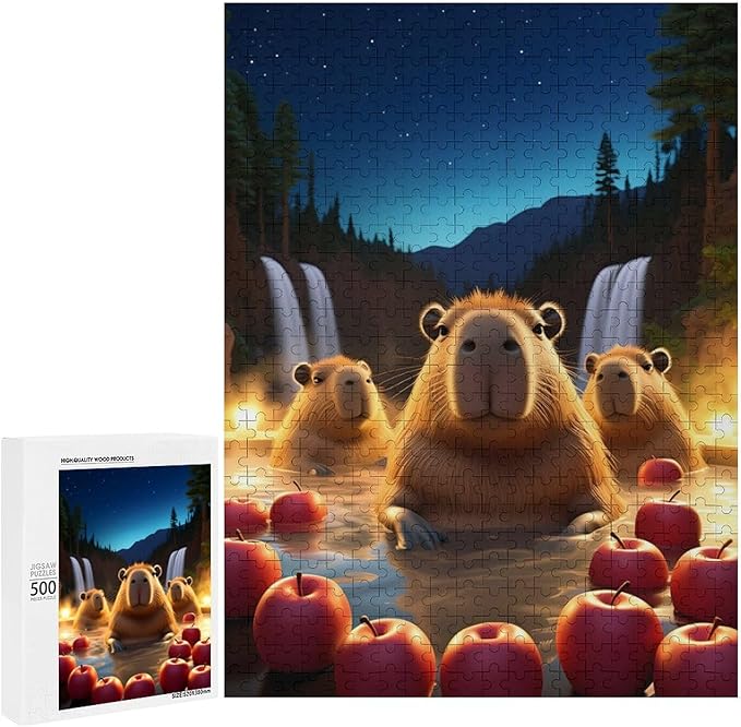 Jigsaw Puzzles for Adults 500 Piece - Cute Capybara Wooden Puzzles, Puzzle Games, Stress Relief Games, Funny Puzzles，Unique Gifts for Wall Art，Family Puzzles