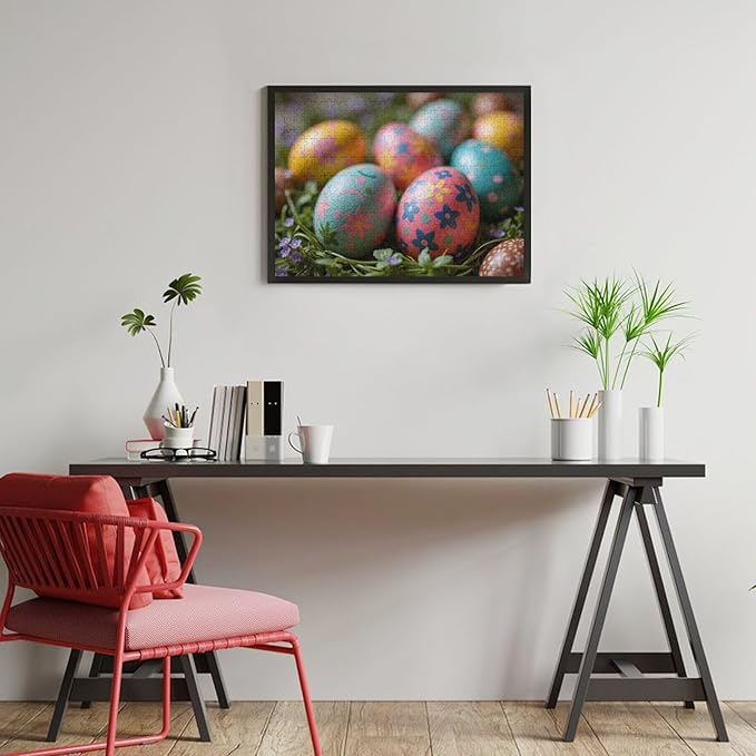 Wooden Puzzle - Easter Eggs Jigsaw Puzzles，Wooden Puzzles for Adults 500 Pieces Challenge Puzzles，Educational Games，Family Puzzles，Unique Gifts for Wall Art,Funnny Puzzles