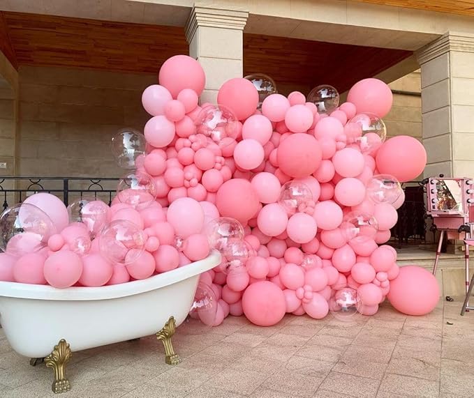 Bezente Pink Giant Balloons 36 Inch - 8 Pack Jumbo Bridal Pink Balloon Large Round Light Pink Latex Balloons for Birthday Wedding Anniversary Bridal Shower Gender Reveal Party Decoration