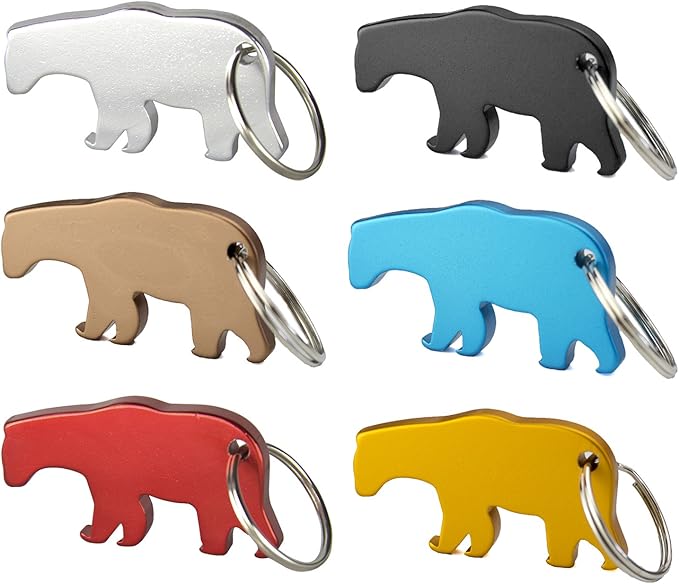 Swatom Bear Aluminum Alloy Beer Bottle Opener Keychain Key Tag Chain Ring Accessories