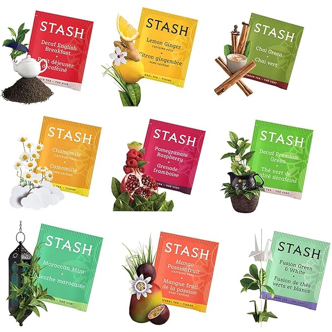 Stash Tea Bags Sampler Assortment (52 Count) 30 Different Flavors Gifts for Her Him Women Men Mom Dad Friends Coworkers Family