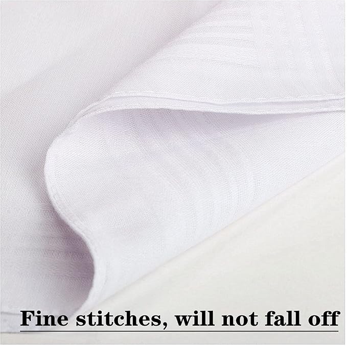 Scotamalone Men's Handkerchiefs 100% Soft Cotton White Hankie Hankerchieves