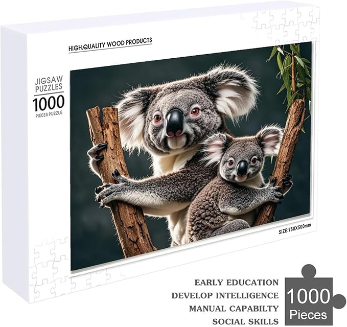 Koala with Baby - 1000 Piece Jigsaw Puzzles for Adults，Stress Relieving Game Props Positive Thinking Puzzles Party Entertainment Puzzles for Adults and Teens Toy