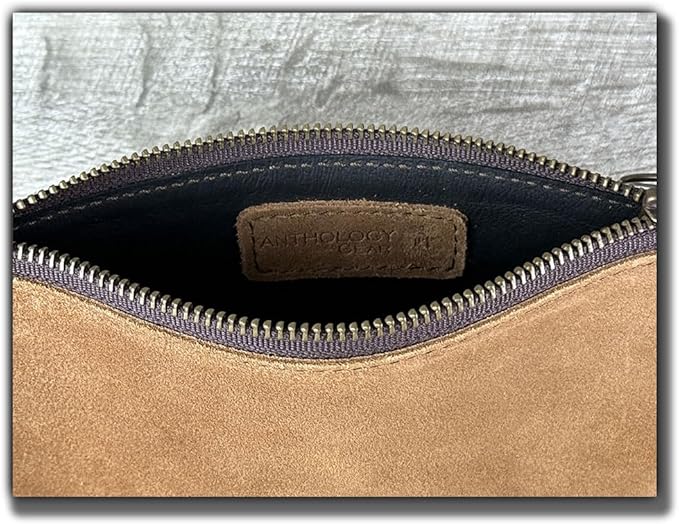 Anthology Gear Leather Pouch with Zipper (Sienna Suede, Small)
