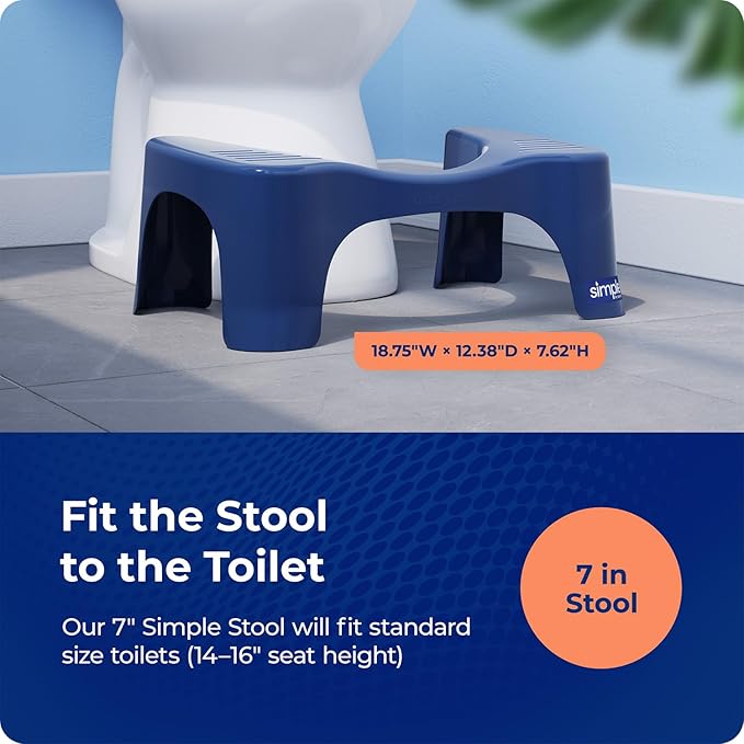 Squatty Potty Simple Bathroom Toilet Stool, Galaxy Blue 7", Ergonomic Stool – Posture-Enhancing Bathroom Footrest for Improved Digestion & Constipation Relief