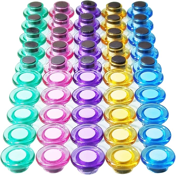 Fridge Magnets, 50 Pack Small Refrigerator Magnets, Dry Erase Board Magnets for Whiteboard, Decorative Magnets, Mini Colorful Whiteboard Magnets for Fridge, Kitchen, Home, Office, Classroom