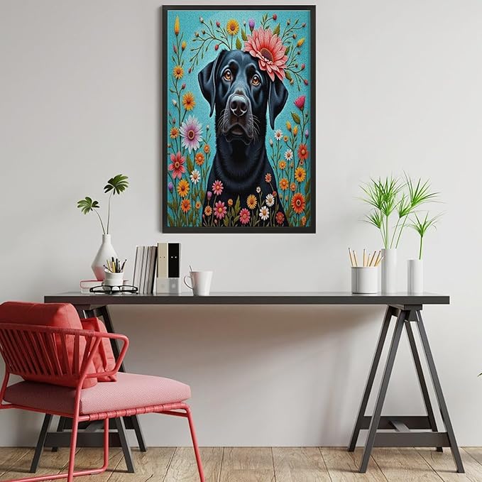 Jigsaw Puzzles for Adults 1000 Piece - Black Labrador Dog Themed Wooden Puzzles，Puzzle Games Challenge Puzzles，Educational Games，Family Puzzles，Unique Gifts for Wall Art