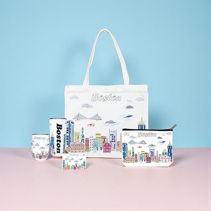 City Themed Artwork Magnet Collection by Beary Blu - Designed in The USA, Collectible Souvenirs Gifts 2.5" x 3.5" (Boston)