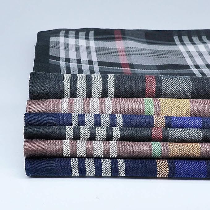 Zenssia Soft Men's Cotton Handkerchiefs with Assorted Color 6 Piece Gift Set