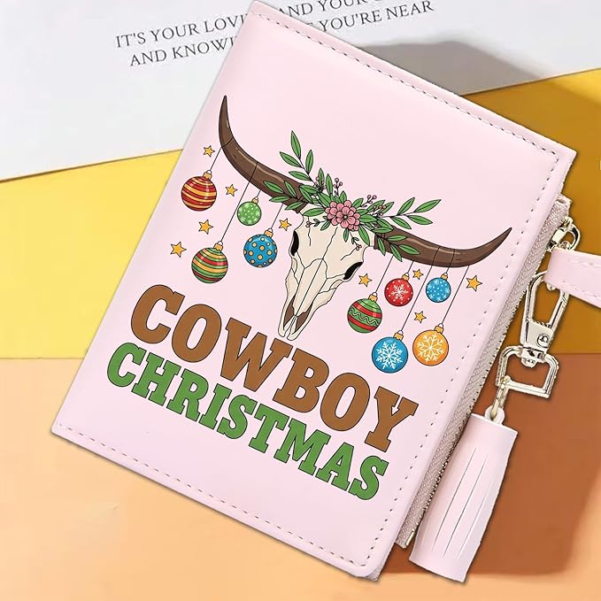 GEEAD Custom Design Small Wallets for Women Bifold Slim Coin Purse Zipper ID Card Holder for Christmas