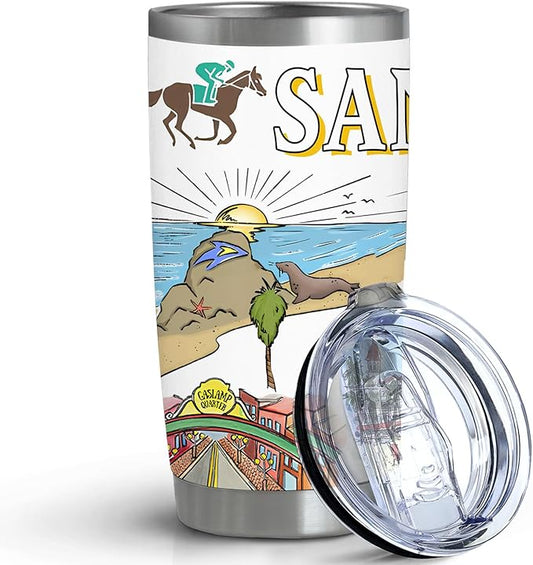 City Tumbler for City Lover,20oz Double Wall Vacuum Insulated Stainless Steel Coffee Cups (San diego)