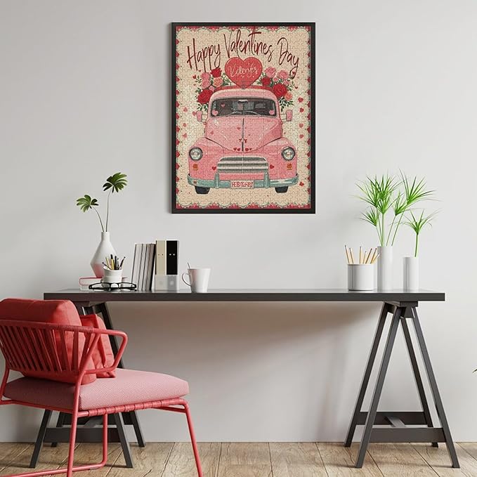 Jigsaw Puzzles for Adults 500 Piece - Happy Valentine's Day Wooden Puzzle，Funny Puzzle，Unique Gifts for Wall Art ，Family Puzzles，Educational Games，Challenge Puzzles