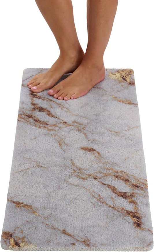 Non Slip Bathtub Mat Shower Mat for Tub - Loofah Bath Mats for Bathroom - 40x16 Bathtub Floor Mat - Textured Anti Slip Bath Mat Without Suction Cups - Secure Mat for Wet Areas (40x16 Blue Gold)