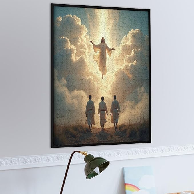 Christian Faith, Jesus Wooden Puzzle 1000 Pieces Jigsaw Puzzles for Adults Puzzle Educational Toys Challenging Fun Games Gifts for Elders Kids Family and Friends