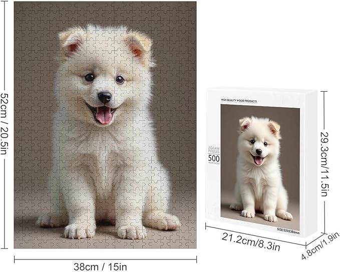 Jigsaw Puzzles for Adults 500 Piece - Cute Dog Puppy Wooden Puzzles, Educational Games，Challenge Puzzles Puzzle Games, Stress Relief Games