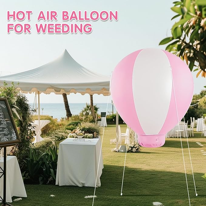 3FT Pink Hot Air Balloon, Inflatable Baby Shower Decoration, Hanging Hot Air Balloon for Girls Baby Birthday Party Wedding Exhibitions, Air Pump Included