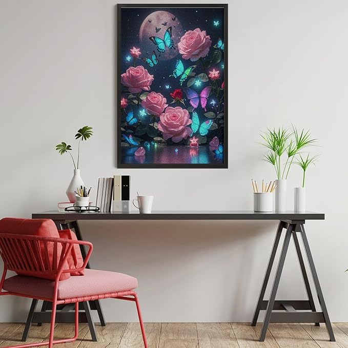 Wooden Puzzles 1000 Piece，Butterfly and Rose Themed Jigsaw Puzzles Challenge Puzzles，Educational Games，Family Puzzles，Unique Gifts for Wall Art，Funny Puzzles