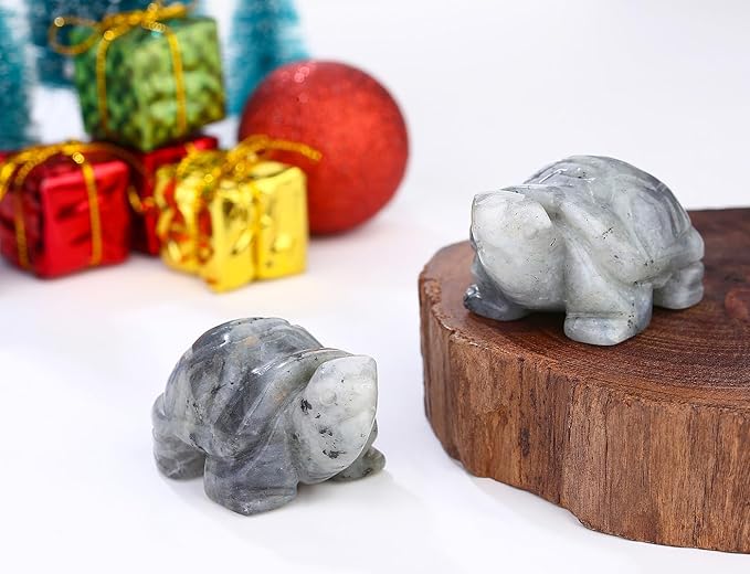 DUQGUHO 2" Travel Turtle Gift Decor Crystals Figurines Moonstone Crystal Best Turtles Travels Gifts for Women Traveling Travelers Cute Decorations