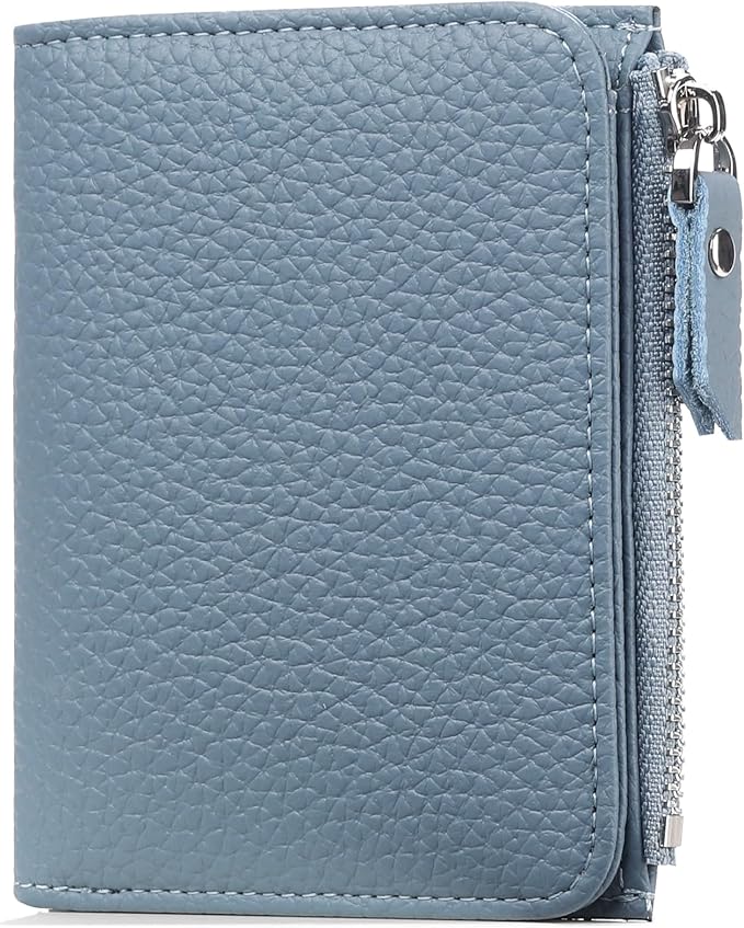 SENDEFN Small Wallets for Women Genuine Leather Slim Pocket Wallet RFID Blocking Bifold Ladies Mini Purse with ID Window