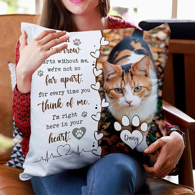 Personalized Pet Memorial Throw Pillow (Insert Included), Cat Memorial Pillow, Loss Of Cat Sympathy Gift, Cat Memorial Gifts For Loss Of Cat, Cat Memorial Gifts, Pet Loss Sympathy Gift Memorial Gifts