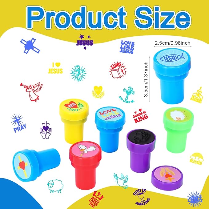 Yexiya 100 Pcs Christian Bible Stampers Mood Expressions and Comments Photosensitive Teacher Review Stamps Bulk Education Review School Prizes Supplies and Party Favors