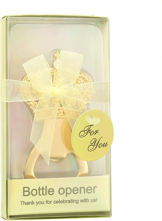 Pack of 24 Gold Crown Bottle Opener Wedding Favors,Party Favors for Guest Souvenir Gift for Baby Shower Birthday Party Decorations and Supplies by LAYSERI (Crown Gold, 24)