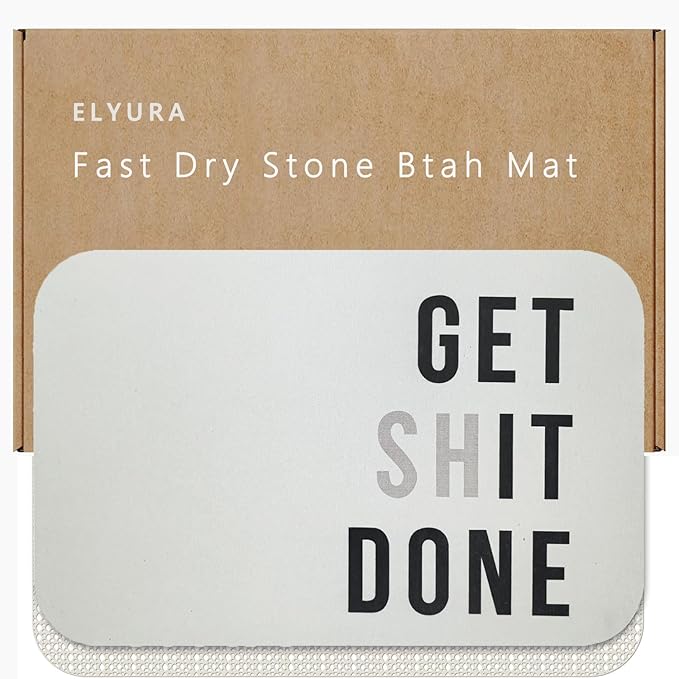 Get it Done Patterns Diatomite Stone Bath Mat Shower Mat Quick-Dry, Non-Slip, Easy to Clean for Bathroom Floor