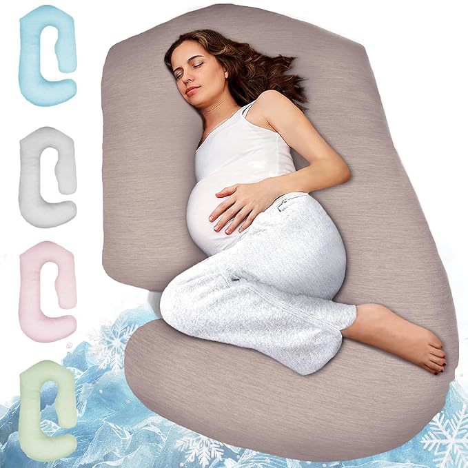 PILLANI Pregnancy Pillows for Sleeping - V C U Shaped Full Body Pillow with Removable Cover, 57inch Cooling Maternity Pillow for Pregnant Women, Support for Back Belly Legs Hip - Pregnancy Must Haves