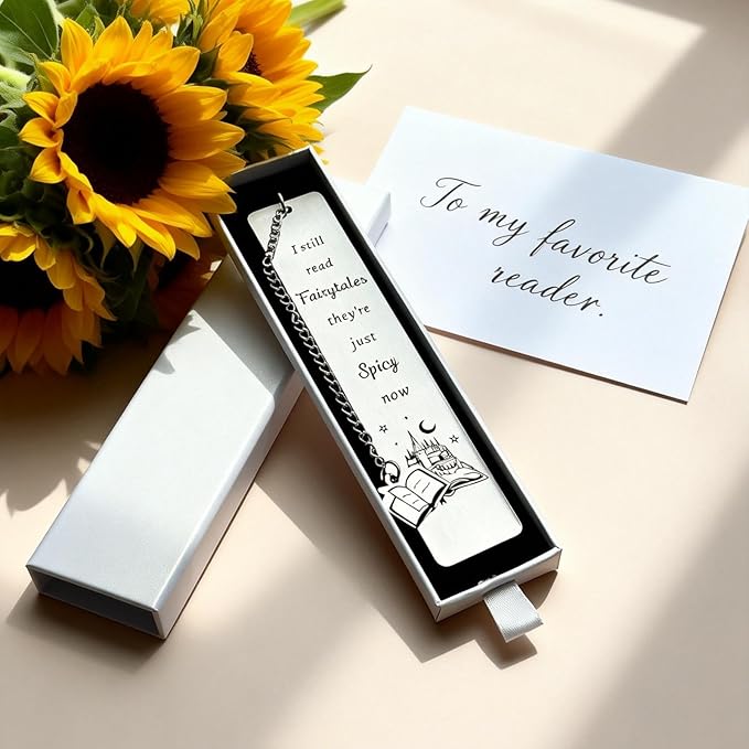 Funny Christmas Bookmark Gifts for Women Men, Bookish Birthday Gifts, I Still Read Fairytales They're Just Spicier Now, Book Mark for Best Friends Reader Funny Gifts Bookmarks for Women Men