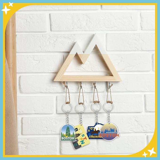 50 Pcs Boston Souvenirs Acrylic Keychain Gifts Bulk Boston Keychain Massachusetts Travel Gifts Souvenirs