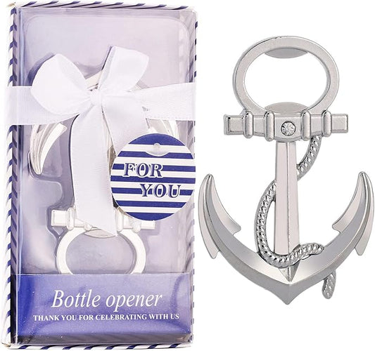 Pack of 20 Silver Nautical Theme Anchor Beer Bottle Opener Wedding Favors,Bottle Opener Party Favors for Guest Souvenir Gift for Baby Shower Birthday Party Decorations and Supplies (anchor)