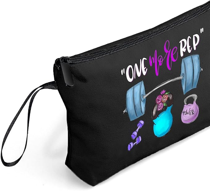 Workout Gym Exercise Gifts for Fitness Lovers Women Female Friends Sister Friend Female, Small Black Makeup Cosmetic Bag