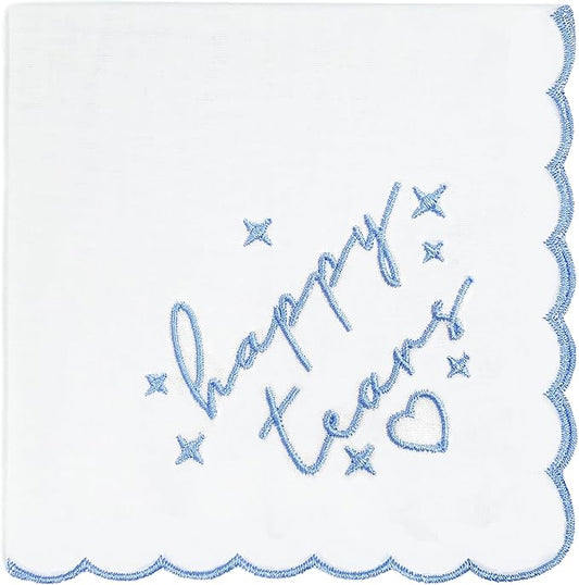Bride Squad Wedding Handkerchief | Gifts for Mother Of The Bride & Mother Of The Groom | Something Blue for the Wedding Day