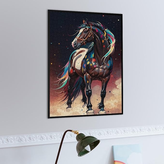 Jigsaw Puzzles for Adults 500 Piece - Colorful Horses Themed Wooden Puzzles，Stress Relief Games，Puzzle Games Challenge Puzzles，Educational Games，Family Puzzles