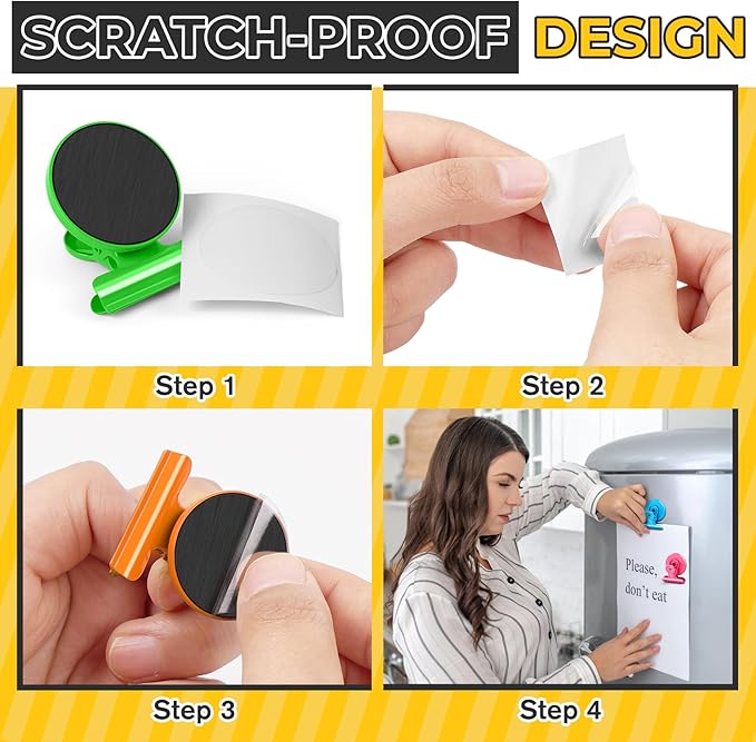 40 Pack Magnetic Clips Heavy Duty, Colorful Magnet Clips for Fridge, Refrigerator Magnets, Strong Magnetic Clip, Scratch Free Magnets with Clip for Whiteboard, Refrigerator, Locker