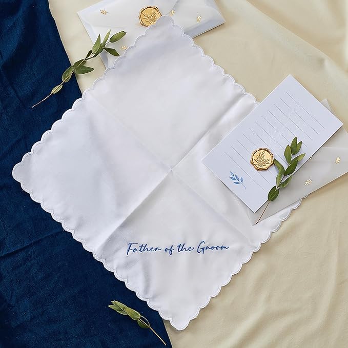 Truliva Wedding Gifts: Mother & Father of the Bride Handkerchiefs, Something Blue