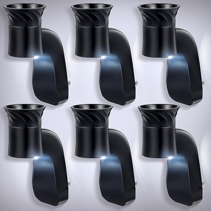 6 Pcs Wall Fragrance Plug with Night Light Compatible with Bath and Body Works WallFlower Refills (No Fragrance Included), ETL Certified, Rotatable Scent Control Plug for Home/Office (Black)