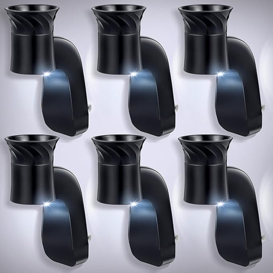 6 Pcs Wall Fragrance Plug with Night Light Compatible with Bath and Body Works WallFlower Refills (No Fragrance Included), ETL Certified, Rotatable Scent Control Plug for Home/Office (Black)