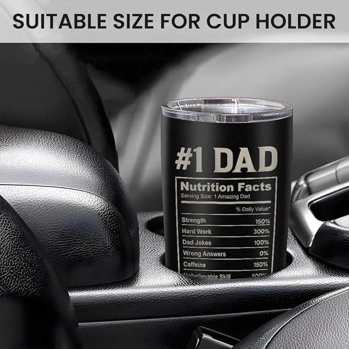 SANDJEST Daddy The Man The Myth The Legend Tumbler with Lid - 20oz Insulated Stainless Steel Mug - Coffee Mug for Sport Office Travel