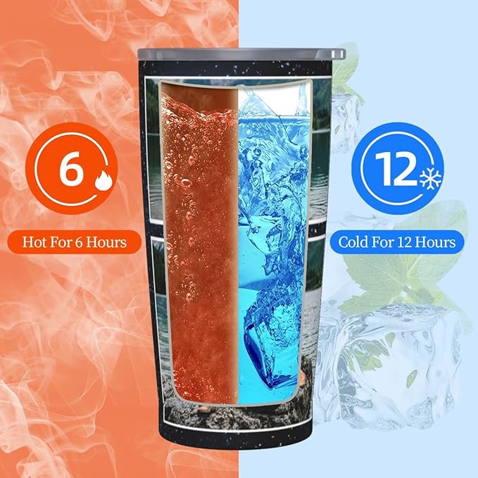 Personalized Custom tumbler Coffee Mug with Lid and Straw Hot and Cold Stainless Steel Vacuum Insulated Travel Mug with Photo Personalized tumbler Gift (20 oz, Funnel, 3 photos)