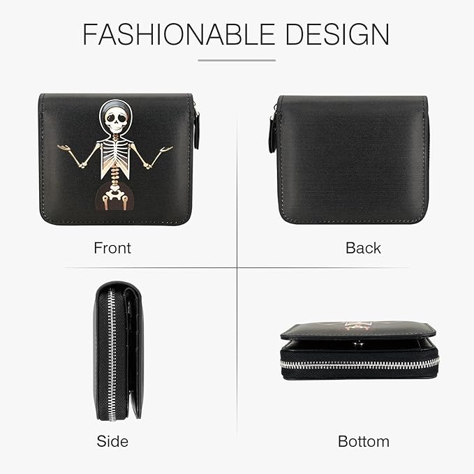 Genuine Small Wallet for Women, Slim RFID Blocking Credit Card Holder with ID Window, Compact Purses for Women with 24 Card Slots