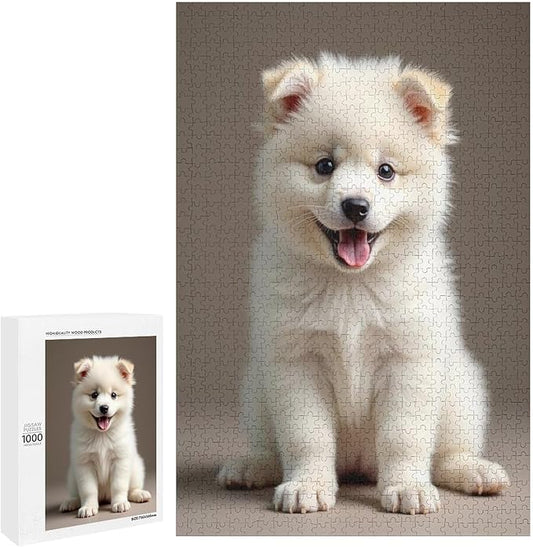 Jigsaw Puzzles for Adults 1000 Piece - Cute Dog Puppy Wooden Puzzles, Educational Games，Challenge Puzzles Puzzle Games, Stress Relief Games